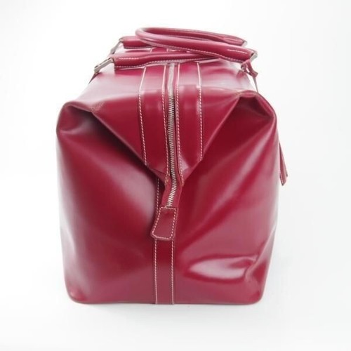 TANNER KROLLE Bridle Leather Travel Bag Red 22" Weekender w/ Key Made in UK - Picture 4 of 9