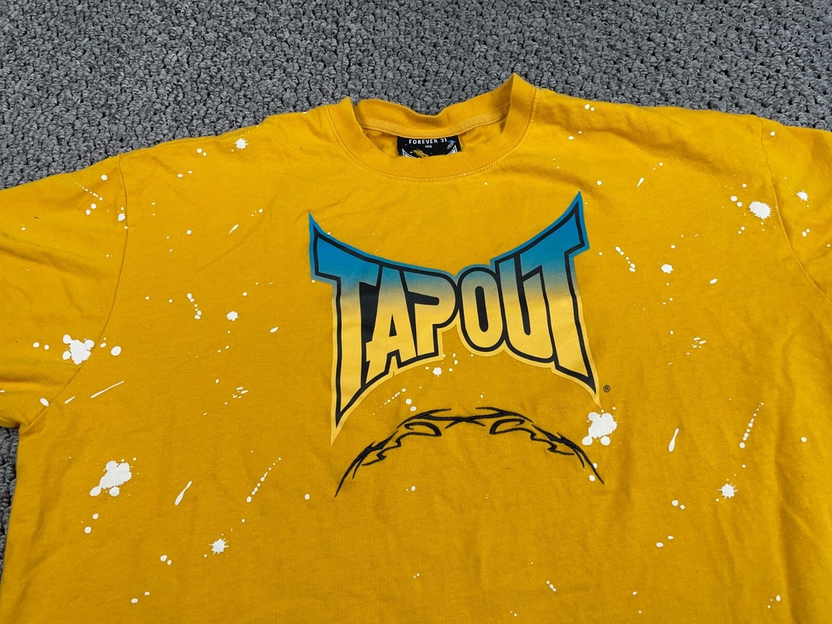 Forever 21 x Tapout Logo T-Shirt Adult XL Yellow Y2K MMA
