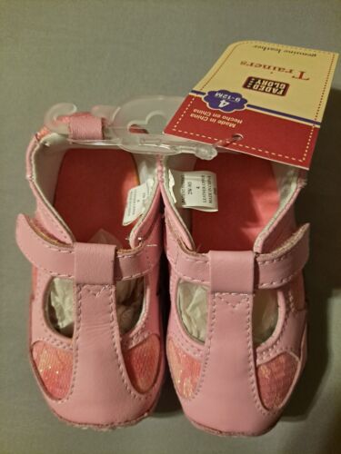 NWT  Soft Sole Crib Shoe Leather T-strap Mary Jane   Infant Size 4 (9-12 Mo) - Picture 1 of 3