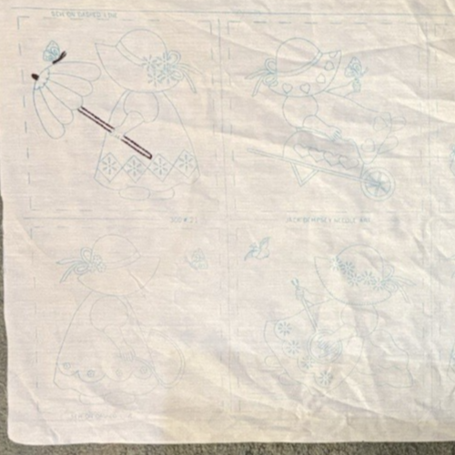 Vintage seltene Jack Dempsey Nadel Kunst 12 MÄDCHEN Quilt Blöcke Panel #21 gestartet - Bild 5 von 5