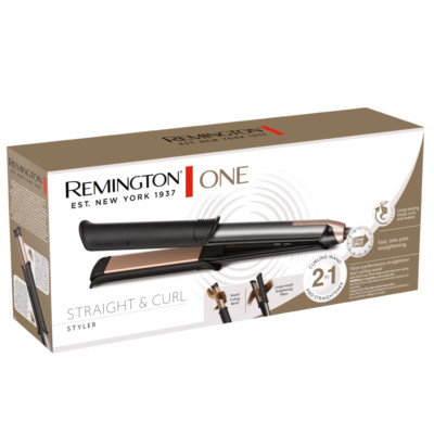 REMINGTON S6077 ONE STRAIGHT & CURLY STYLER Glätteisen, Beschichtung: Keramik