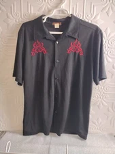 Vintage Dangerous Willie The Legend Lives On Shirt Red Flames Men's Size Large 