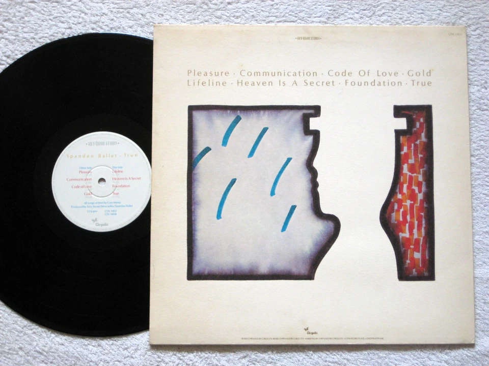 SPANDAU BALLET - TRUE - 12" VINYL LP - TEXTURED SLEEVE - INNER LYRICS SLEEVE - Image 3 of 4