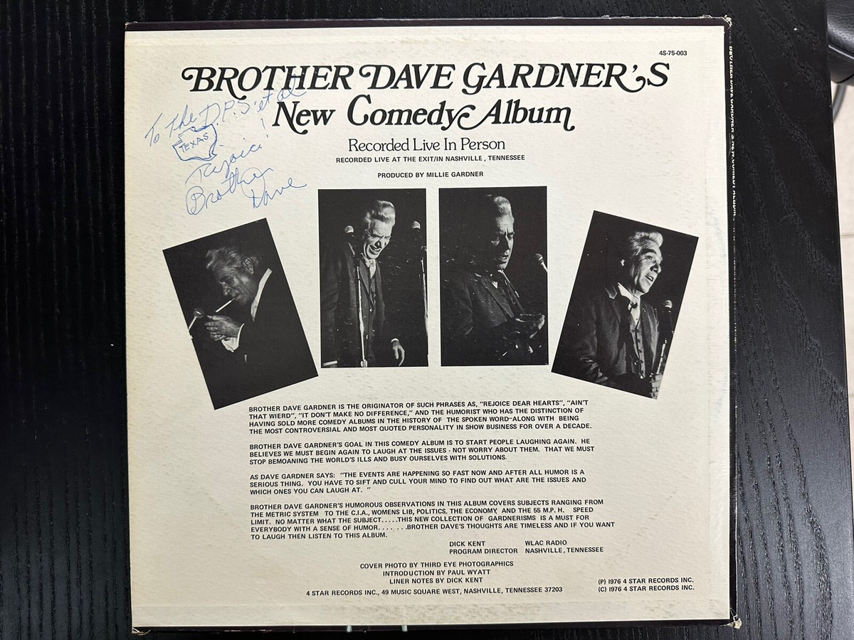 FREE SHIPPING! Super Rare SIGNED Vintage Brother Dave Gardner's