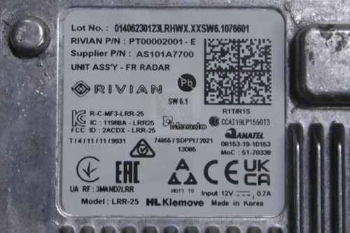 *Damaged* Rivian R1T Front Parking Assist Distance Radar Sensor 2022 - 2024 OEM - Picture 7 of 7