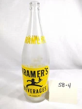 Vintage Glass Soda / Pop Bottle Kramer’s Beverages Mt. Carmel PA Quart (SB4)
