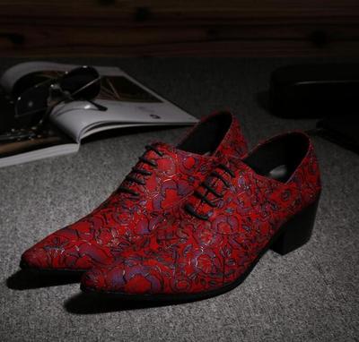 Hot Men Wedding Red Floral Pointed Toe Luxury Formal Lace up Dress Shoes  SZ38-46 | eBay