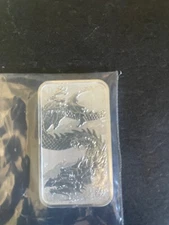 2023 $1 1 oz Perth Mint Dragon RECTANGULAR COIN Silver Bullion Bar