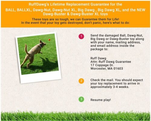 RuffDawg Indestructible Retrieving Dog Ball – Assorted Colors, Lifetime Guarante - Picture 3 of 5