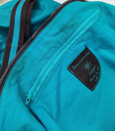 Gabs Turquoise Blue Nylon Zipper Closure Crossbody Shoulder Bag - Made In Italy - Picture 18 of 20