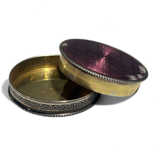Boîte Pilulier en argent émaillé guilloché Fleurs de Lys XIXe Enamel Pill Box - Picture 9 of 11