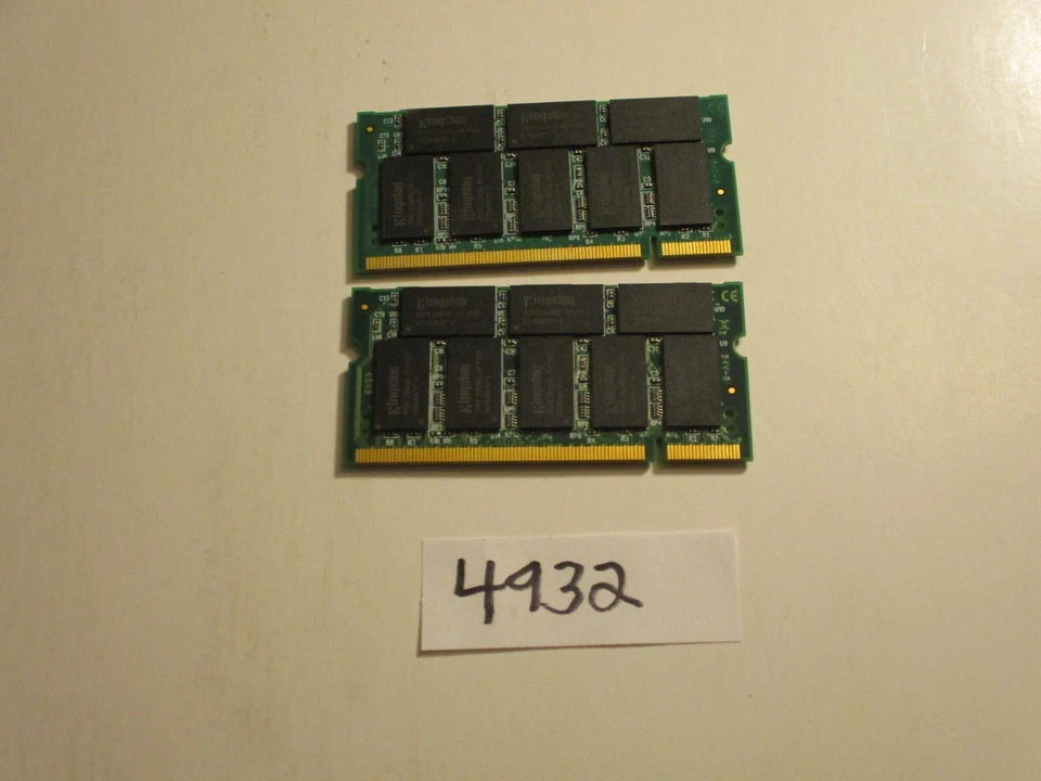 Kingston 2x512Mb=1Gb 333Mhz PC2700 200pin DDR1 SODIMM laptop memory RAM (4932) - Image 2 of 2