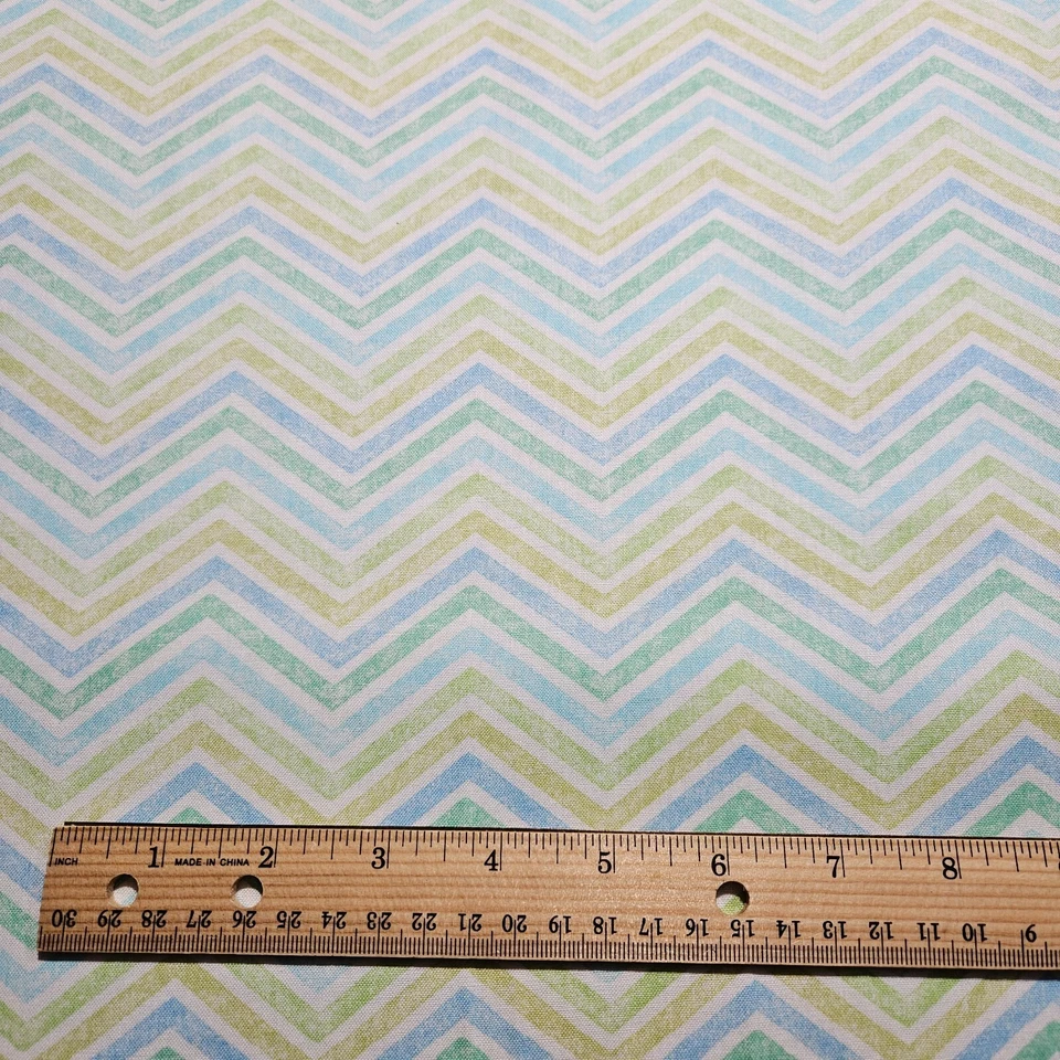Delaney Studio 8 BTY Quilting Treasures Green Blue Ecru - Image 2 of 3
