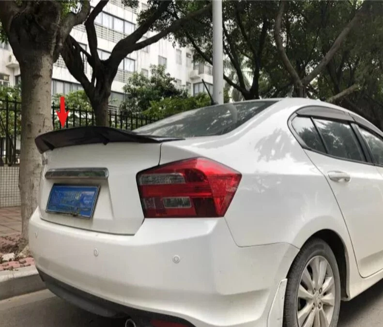 Alerón de techo ventana trasera plana de fibra de carbono para Honda City 2007-2013 sedán Foto 3 de 4