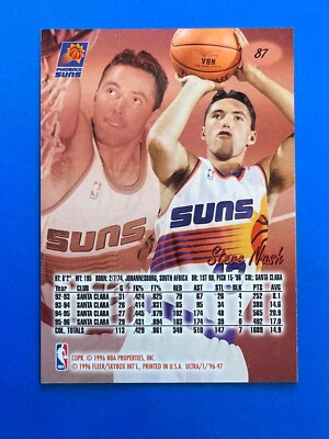 1996-97 Fleer Ultra Rookie Steve Nash RC Card #87 Phoenix Suns HOF 