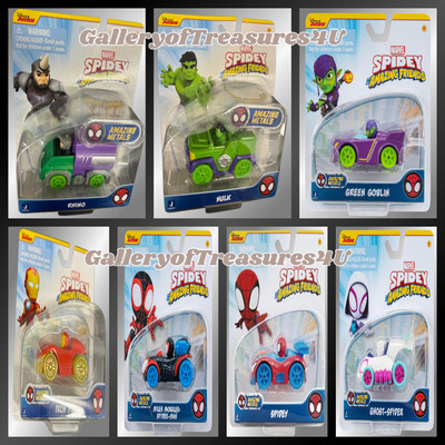 Spidey & his Amazing Friends Metals Race Car Rhino Hulk Green Goblin Iron Man
