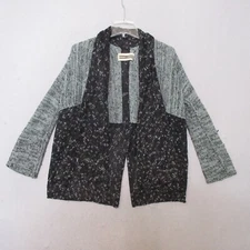 Vintage Sandra Miller Sweater Cardigan Artsy Open Front Hand Loomed 80s 90s READ