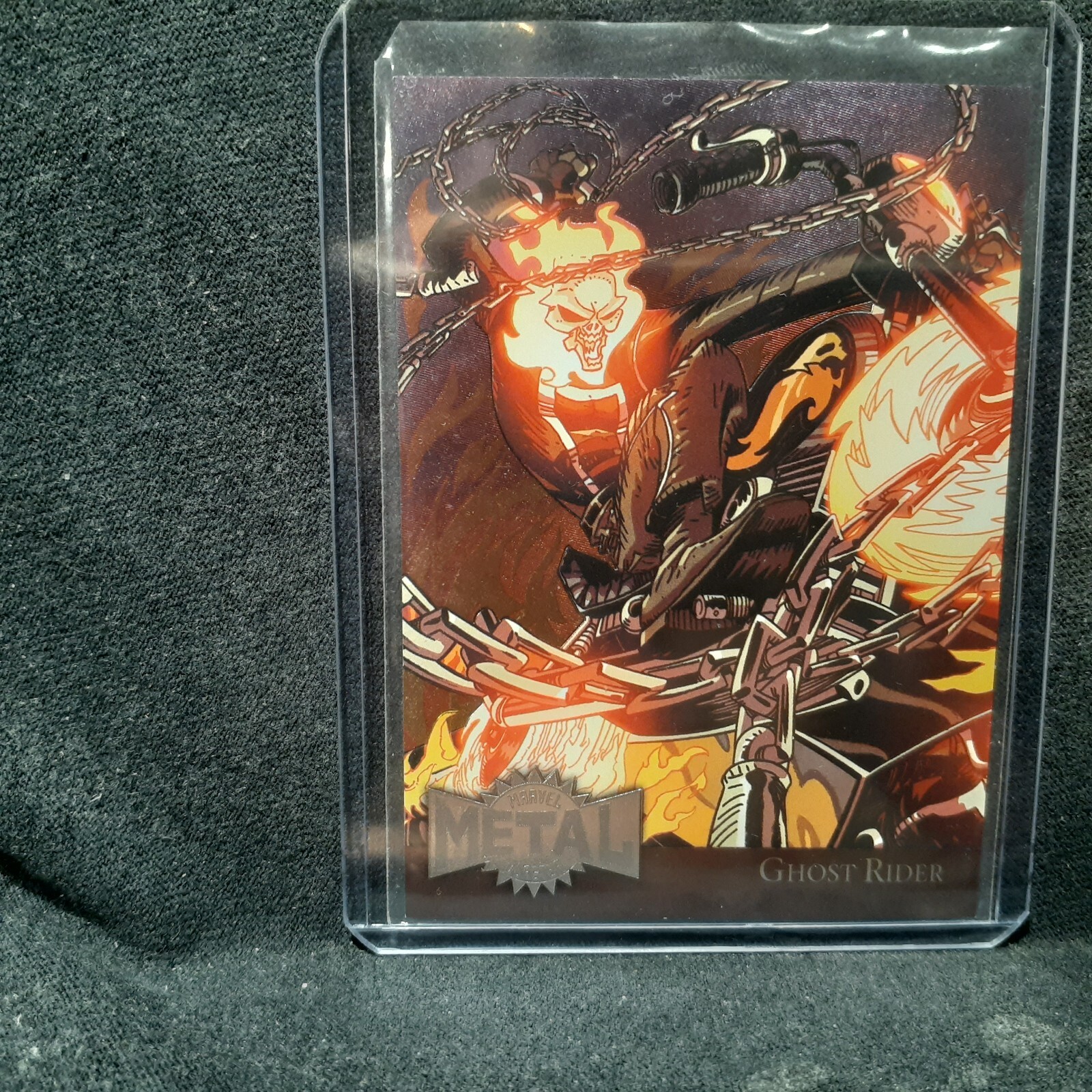 2015 Marvel Fleer Retro 🔥 Metal Blaster Ghost Rider Insert Card # 19 of 42 - B