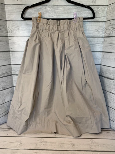 H&M Womens Skirt Size 4 Brown High Waist Paper Bag Midi Skirt Minimal Lagenlook