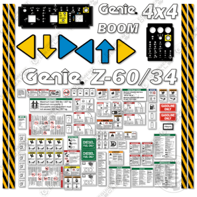 Fits Genie Z-60/34 Decal Kit Articulated Boom Lift - 7 Year 3M