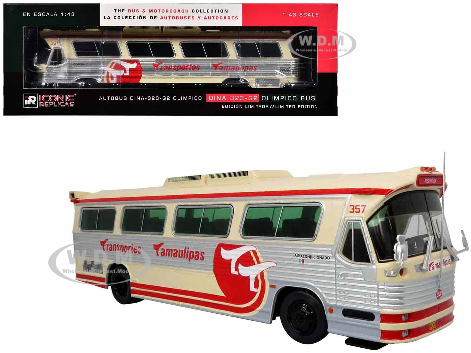 АВТОБУС DINA 323 G2 OLIMPICO COACH В ТАМАУЛИПАСЕ 1/43, ИЗГОТОВЛЕННЫЙ НА ЗАКАЗ, КУЛЬТОВЫЕ КОПИИ 43-0487