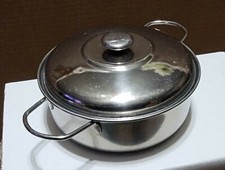 VINTAGE DOLL KITCHEN DISH METAL POTS With LID COOKING