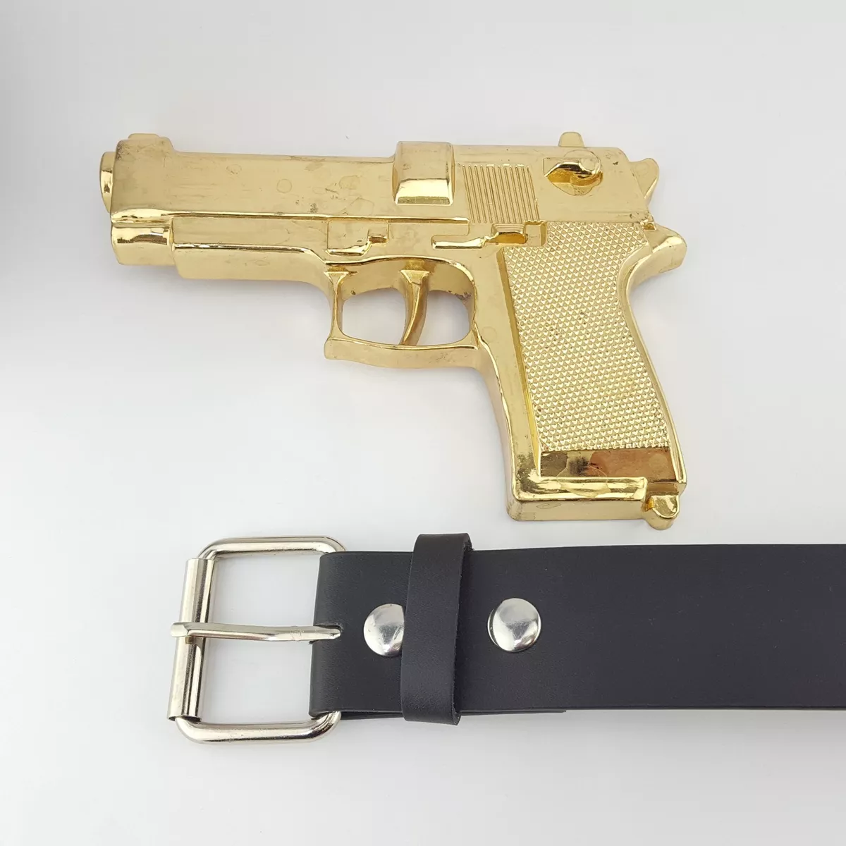 Gold & Silver Pistol Belt Buckle – Rock'Em