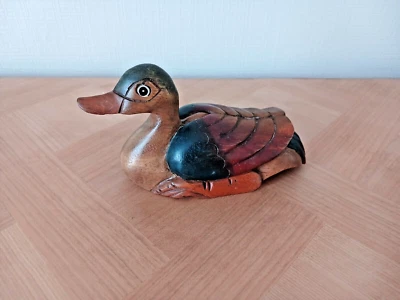 Ancien canard en bois peint de 20 cm TBE - Photo 1/4