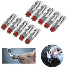 10pcs Stainless Steel Automat Animal Pet Pig Drinking Watering Nipple Drinker AU