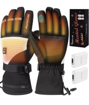 SAVIOR HEAT Heated Glove Liners for Men Women, Rechargeable Battery  Black