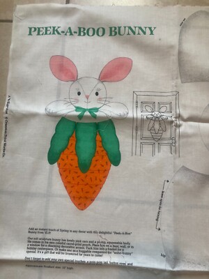 PEEK A BOO BUNNY Fabric PANEL vintage CRANSTON cut sew VIP Print Works