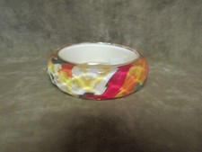 1990's Colorful Faceted Transparent Plastic Surface Larger Bangle bracelet