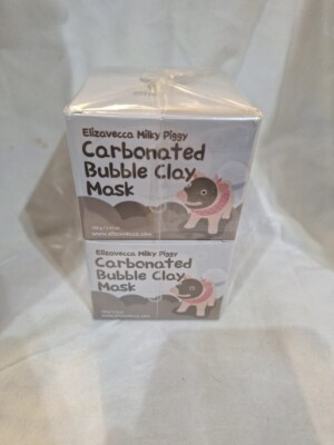  New In Box-2 Elizavecca Milky Piggy Carbonated Bubble Clay Mask 