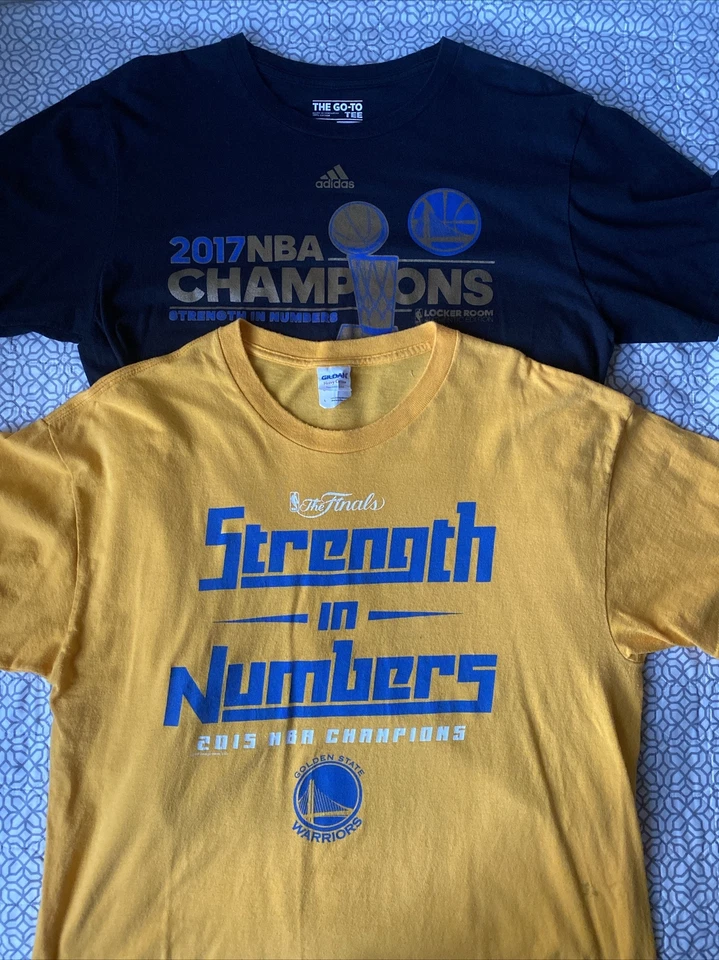 Lote de camisetas Golden State Warriors para hombre L 2015 y 2017 campeón de las finales de la NBA Adidas Foto 2 de 4