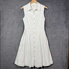 Kate Spade Dress Size 4 White Eyelet Cotton S...