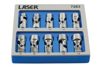 "Laser Tools Universal Gelenkstecknuss Set 3/8\"D 10 StüCk 7283"