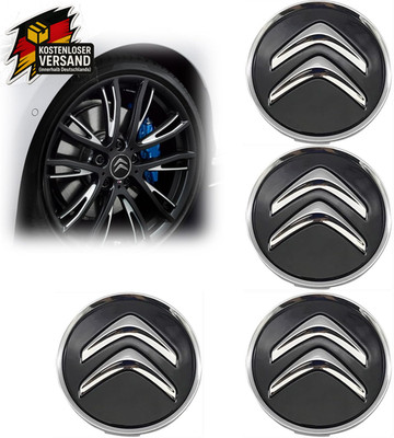 Nabendeckel 60mm Schwarz Radkappen für Citroen C1 C3 C4 C5 C6 DS3 Zubehör