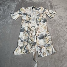 Reformation Dress Womens Small White Kelsey Linen Wrap Long Beach Boho Tropical