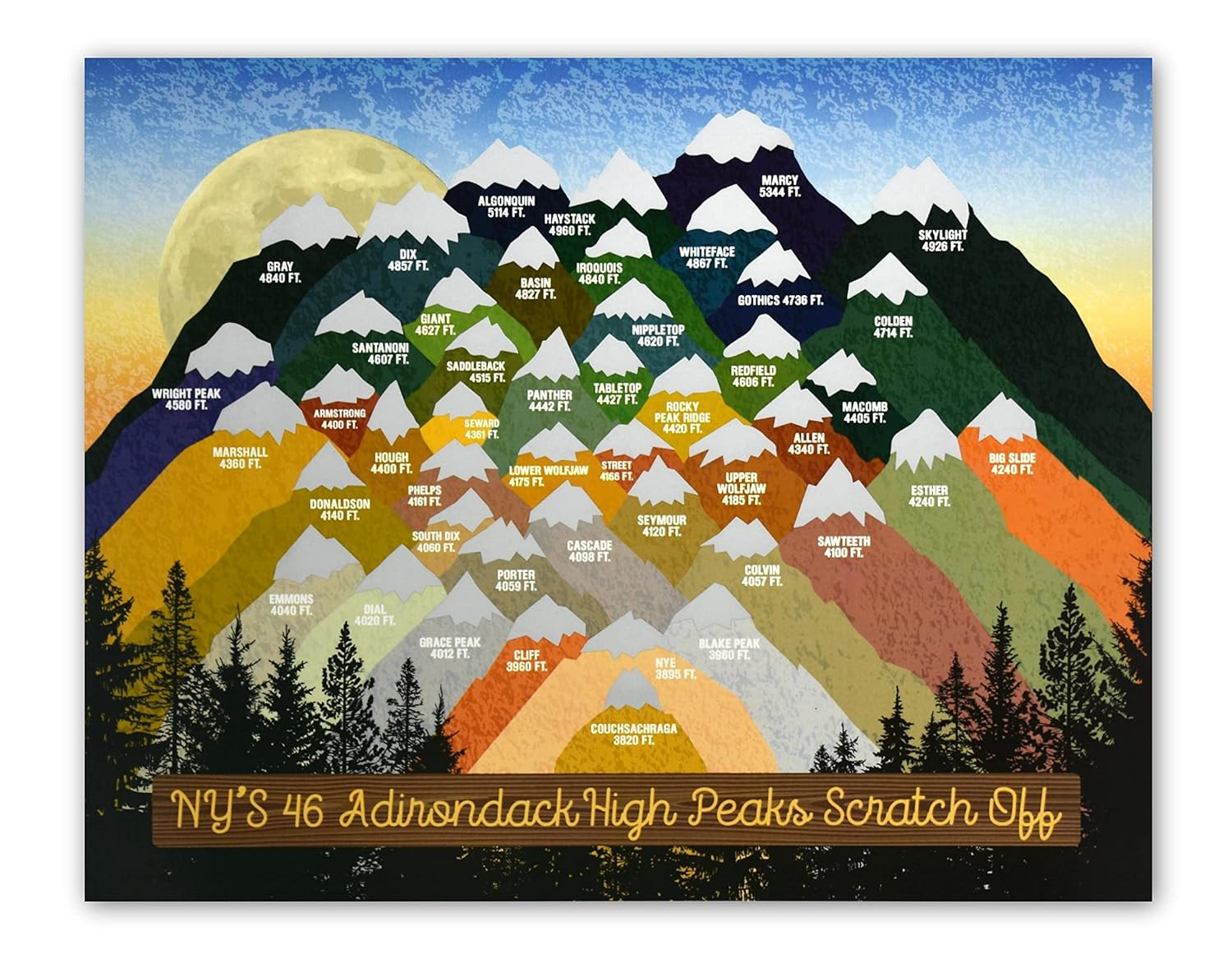 Adirondacks/Hiker/Hiking/High Peaks/Adk/ 46Er /Scratch Off/ 46Er/ Journal/Map/ /