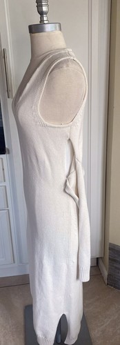 Sportmax Max Mara Ivory Knitted Sleeveless Runway Pencil Dress - Picture 5 of 13