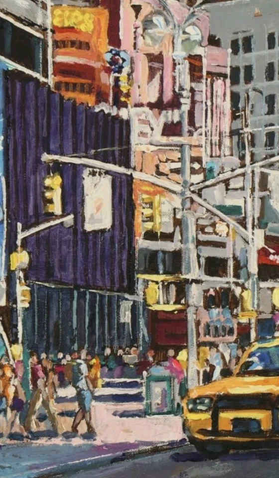 Aung kyaw Moe 1950 Нью-Йорк городской пейзаж картина маслом - Изображение 2 из 4