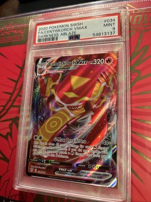 POKEMON: CENTISKORCH VMAX #034/189🔥PSA 9🔥SWSH DARKNESS ABLAZE