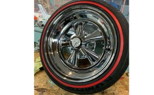 Portawalls 14 Inch Rim Black And Red Car Tire Insert Trim Set 4 Pcs.
