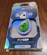 PopSockets PopGrip LUXE Phone Grip, Stand Swappable Top. Crystal Tears Emerald