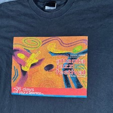 Terry T-Shirt Mens Size XL Black 2003 Atlanta Jazz Festival Graphic USA Made