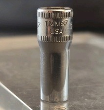 Snap-on Tools NICE TMMS7 7mm 1/4" Dr. Metric Semi-Deep 6 Pt. Chrome Socket 1990