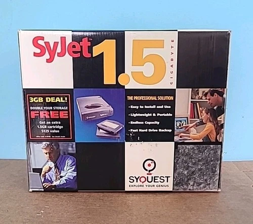 NEW Syquest SyJet 1.5 Gigabyte PC Formatted Cartridge Media Storage FAST SHP