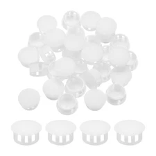 100Pcs 15mm White Nylon Plastic Round Locking Hole Plugs Insert End Caps