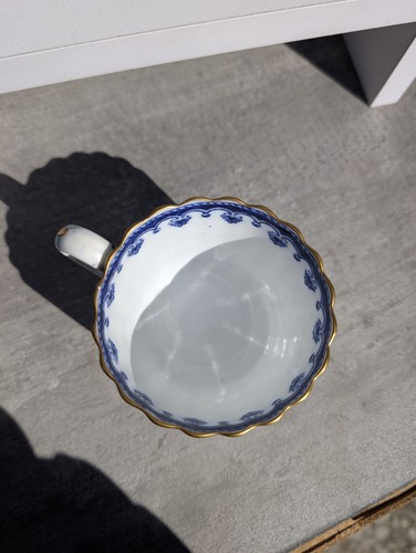 Antique c1875 Copeland Spode Fleur De Lys Blue Demitasse Set Tea Cup Saucer - Picture 15 of 17