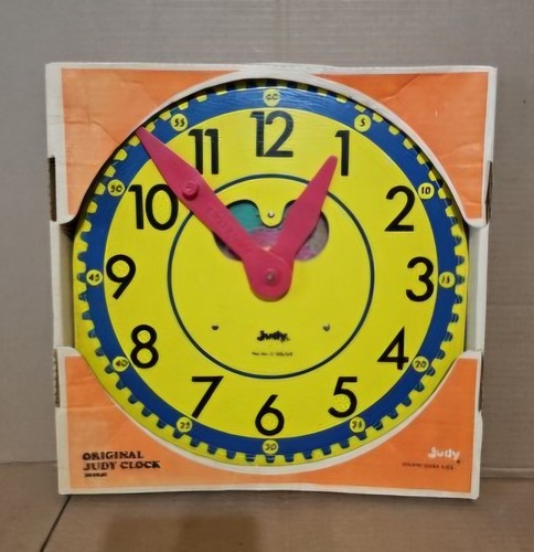 Vintage Original Judy Clock Time Teachers Aid J209040 Incl Box Stand Book AS IS